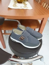 Zapatillas de deporte informales para hombre, zapatos de lona para exteriores, fondo suave, con Velcro, para caminar, resistentes al desgaste, para primavera y otoño