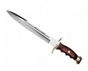 

Tooth hunting knife BW-26 with 26 cm MoVa stainless steel blade and coral wood handle.