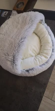 Cama de felpa redonda para mascotas nido de gato semicerrado para Comodidad para dormir profunda en invierno, cama para gatos, pequeña esterilla, cesta, perrera suave, novedad
