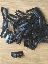 Alegría y belleza 40 unids/lote U rubia/marrón/Negro/plata/luz marrón Snap Clip para el cabello Peluca de extensión de 32mm