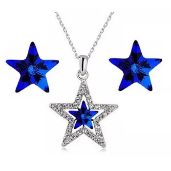 Angemiel Blue Crystal Cubic Zirconia Star Necklace Earrings Jewelry Set
Angemiel Blue Crystal Cubic Zirconia Star Necklace Earrings Jewelry Set