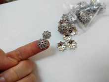 50 Uds. En forma de abalorios de tapas de cuentas, abalorios en forma de cuenta de Color plata antigua, accesorios de joyería