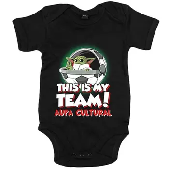 

Baby bodysuit spoof baby Yoda my soccer team Aupa Ultural
