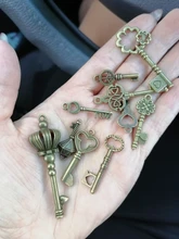 10 Uds. De colgantes de Metal Vintage con dos colores variados para fabricación de joyería Diy, joyería hecha a mano