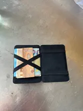 Cartera mágica de cuero delgada para hombre y mujer, tarjetero de diseño coreano, Clip pequeño de dinero en efectivo, abrazaderas para dinero