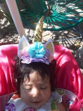 Diadema de cuerno de unicornio para bebé, regalos de cumpleaños para niños, diademas para chicas, suministros de fiesta, accesorios de fotografía recién nacido