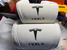 Cojín de protección Lumbar para reposacabezas de cuello y asiento delantero, almohada de algodón con memoria para Tesla, modelo X, Modelo S, Modelo 3, 1 unidad