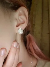 GRACE JUN-pendientes de piedra de Color dorado para mujer, aretes sin perforaciones, con Clip geométrico, joyería 2019