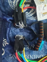 Set de Bandas de Resistencia, gomas bandas elasticas fitness para entrenar con soporte de 100lbs, Kit de Bandas para Entrenar con 5 tubos, 4 Manijas de Hule, Correas para Tobillos, Anclaje para puerta