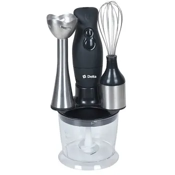 Blender submersible Delta dl-7012d with измельчителем, whisk, Black
Blender submersible Delta dl-7012d with измельчителем, whisk, Black