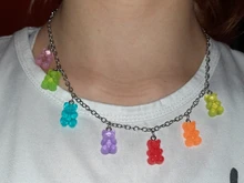 7 colores Rainbow Pride Cute Jelly Bear Gummy Collares para mujeres niñas Cool Punk Hip Hop Resina Collares Accesorios