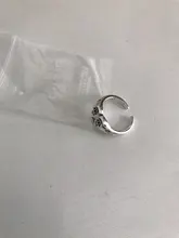 925 anillos de plata esterlina genuinos de 2 capas para mujer, anillos negros finos minimalistas de Gema circular, joyería tallada S925