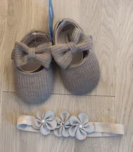 Zapatos de cuna para primeros pasos de bebé, niño niña, lazo suave, suela para bebés, vestido sólido + diadema, 2 uds., 2020