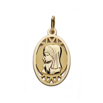Medal 9k gold Virgin Girl oval 21mm. Details up down openwork smooth edge
Medal 9k gold Virgin Girl oval 21mm. Details up down openwork smooth edge