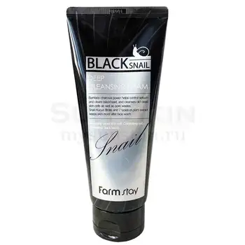 

Cleansing Foam for washing with black snail mutsin extract farmstay black snail Deep Cleansing Foam