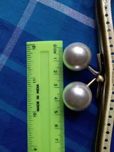 Marco de Metal Vintage para monedero, 1 unidad, cosido de tono bronce con broche de bola de perla, cierre de broche de beso de Metal, accesorios para bolso de 19cm