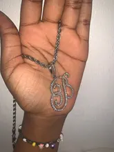 D & Z-collar con letras A-Z y circonita cúbica Iced Out, abalorio de Color dorado y plateado, estilo Hip Hop, Colgante para Nombre