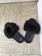 Zapatillas de piel Mujer imitación de piel de zorro diapositivas casa peludo Sandalias planas para mujer lindo casa zapatos de mujer zapatos de la marca de lujo de 2021