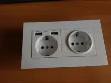 SRAN-enchufe eléctrico de pared con conexión a tierra, indicador LED oculto, enchufe doble con usb, 146x86mm