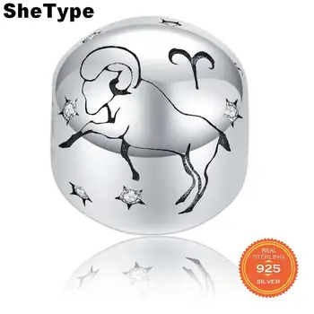 SheType 2.9g Water Sign Constellation Round Beads for Women Jewelry Making Aries Clear Star Charm 925 Solid Sterling Silver 
SheType 2.9g Water Sign Constellation Round Beads for Women Jewelry Making Aries Clear Star Charm 925 Solid Sterling Silver