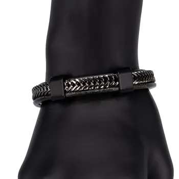 Leather bracelet (genuine leather, magnetic lock, multi-colored) 55301 
Leather bracelet (genuine leather, magnetic lock, multi-colored) 55301
