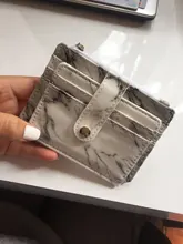Tarjetero con textura de mármol, cartera pequeña de bolsillo para tarjetas de crédito, delgado y delgado, color blanco