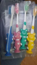 4 unids/set de dibujos animados lindo cepillo de dientes para niños de carbón de bambú mango corto Niños cepillo de dientes de bebé cuidado de los dientes