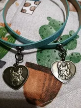 Placa de identificación con grabado gratis para perros y gatos, placa con nombre personalizada, antipérdida, con forma de corazón, colgante para Collar