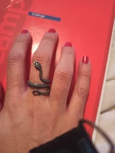 1 pieza nuevo europeo Retro Punk muy grandes espíritu anillo de serpiente de la personalidad de la moda estereoscópico anillo ajustable con apertura de la joyería