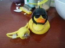Decoración de pato amarillo pequeño para bicicleta de montaña, embellecedor de bicicleta de carretera con tira de luz fija, casco de manillar de motocicleta, viento roto