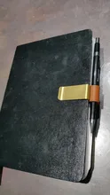 Bolígrafo de bucle para Notebook, portalápices Retro de cuero, marcador con Clip de Metal