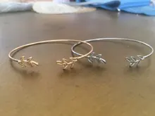 Brazaletes de moda sencillos para mujer, brazalete de hojas, brazalete abierto Popular, regalo