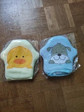 3 colores gato de algodón suave cepillo para ducha de baño Animal lindo de polvo de esponja de frotando toalla bola para los niños del bebé