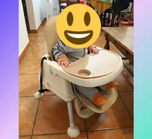 Silla de comedor brillante para bebé, asiento elevador con rueda, silla para alimentar bebé, Plegable, portátil, suave, PU, con ajuste de altura