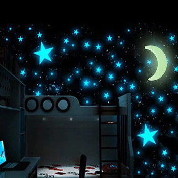 Universe Fluorescent Moon and Stars (15 Pieces) 
Universe Fluorescent Moon and Stars (15 Pieces)