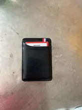 Cartera mágica de cuero delgada para hombre y mujer, tarjetero de diseño coreano, Clip pequeño de dinero en efectivo, abrazaderas para dinero