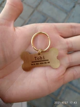 Llavero con chapa personalizada para identificación de mascotas y gatos, llavero con grabado de nombre de identificación de mascotas para Collar de cachorro y gato, accesorios para mascotas