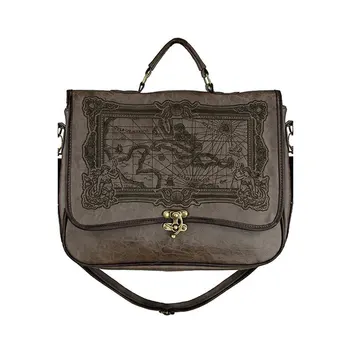 Tiberio Dark Side RESTYLE Pirate Map Embroidered Steampunk Satchel Messenger Bag in Brown Synthetic Leather Gothic Punk Rock
Tiberio Dark Side RESTYLE Pirate Map Embroidered Steampunk Satchel Messenger Bag in Brown Synthetic Leather Gothic Punk Rock