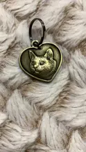 Placa de identificación con grabado gratis para perros y gatos, placa con nombre personalizada, antipérdida, con forma de corazón, colgante para Collar