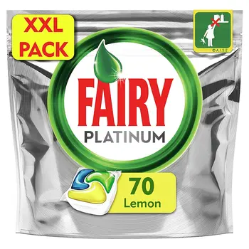 Fairy Platinum detergent Caps for dishwasher, pack XXL 70's pads, lemon cleaning and nursing home
Fairy Platinum detergent Caps for dishwasher, pack XXL 70's pads, lemon cleaning and nursing home