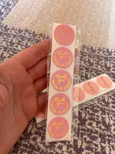 Rosa etiquetas de papel con pegatina de papel gracias pegatinas de boda Scrapbooking 1 pulgadas 50 Uds sobre sellos hechos a mano adhesivo de papelería