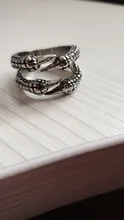 Anillo de estilo gótico para hombre y mujer, sortija de serpiente con diseño de garra de dragón y animales, Estilo Vintage, Punk, Hip Hop, apertura ajustable, regalo de joyería