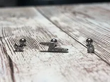 Pendientes Piercing Plata de primera ley para mujer, aretes, Plata esterlina 925, purpurina, estilo minimalista, con broche de Luna, aniversario, boda