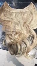 Extensiones de cabello de Halo ondulado, 12, 14, 16 y 18 pulgadas, sin Clip, en Rubio degradado, Negro, Rosa, sintético, Natural, oculto, secreto, pieza de cabello falso