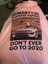 Marty pase lo que pase, no alguna vez ir a 2020 mujeres divertido gráfico T camisa chica Base Camisetas Camiseta de cuello negro dama de la nave de la gota