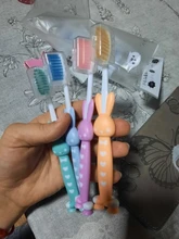 Cepillo de dientes de dibujos animados para el hogar de bebé, conjunto de pelo suave de carbón de bambú, de silicona, para cepillado de dientes, 4 Uds.
