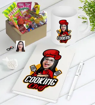 Personalized Women 'S Chef Caricature Of Nostalgic Lezzetler Notebook Pen Mug Gift Seti-11
Personalized Women 'S Chef Caricature Of Nostalgic Lezzetler Notebook Pen Mug Gift Seti-11