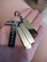 Llavero con anilla y Piercing grabado, de acero inoxidable, personalizado, amuleto de la suerte, Logo grabado, llavero de Mascota para coche