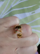 Anillo con iniciales de moda para mujer, sortija abierta con 26 letras de Color dorado, joyería de boda, regalo de cumpleaños