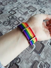 Pulseras bisexuales trenzadas para hombres y mujeres, pulseras trenzadas del orgullo de los homosexuales, del arco iris de Nepal, joyería de amistad